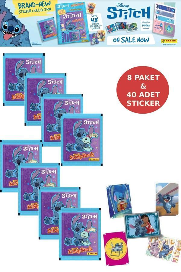 8 Paket Stitch Panini Süper ScrapBook Çıkartma 40 Adet Sticker - Image 1