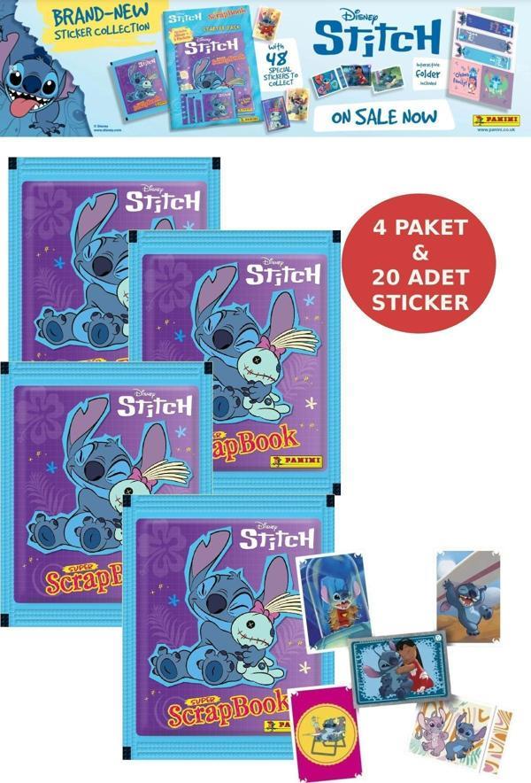4 Paket Stitch Panini Süper ScrapBook Çıkartma 20 Adet Sticker - Image 1