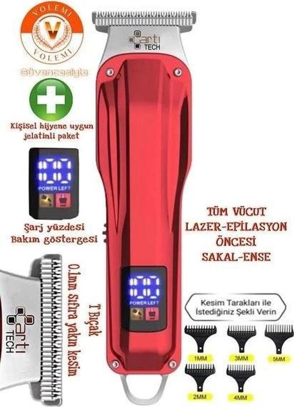 ArtıTech Tıraş Makinesi Şarjlı LCD Ekran Professıonal Ar-0087A (Saç Sakal Düzeltici) - Image 1