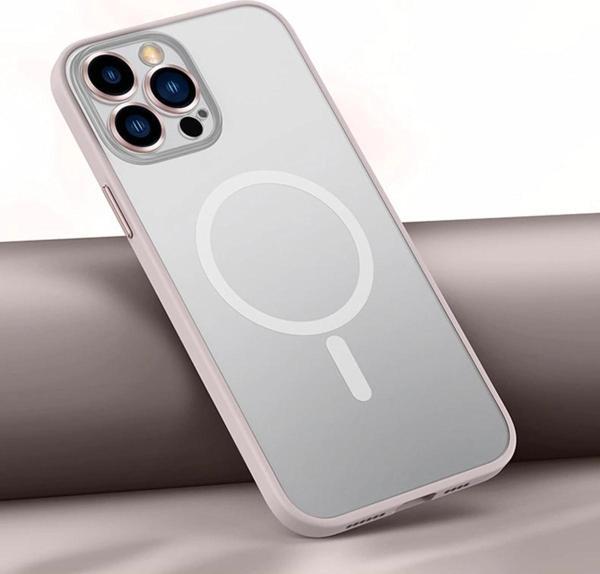 Coverzone Iphone 12 Pro Ile Uyumlu Şeffaf Renkli Transparan Chatoyant Magsafe Uyumlu Kılı Rosegold - Image 1