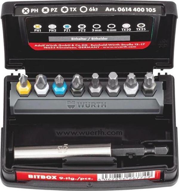 Würth Bits Uç Seti Ph/Pz/Tx/Allen (9 Parça) - Image 1