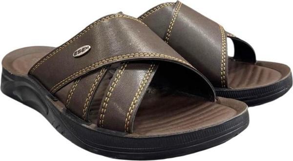 Esem Suni Deri Günlük Erkek Terlik - Image 1