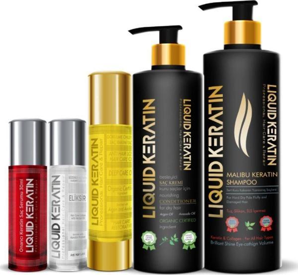 Keratin Saç Güçlendirici Dökülme Önleyici 5'li Ultra Set (SAÇ SERUM VE YAĞI) - Image 1