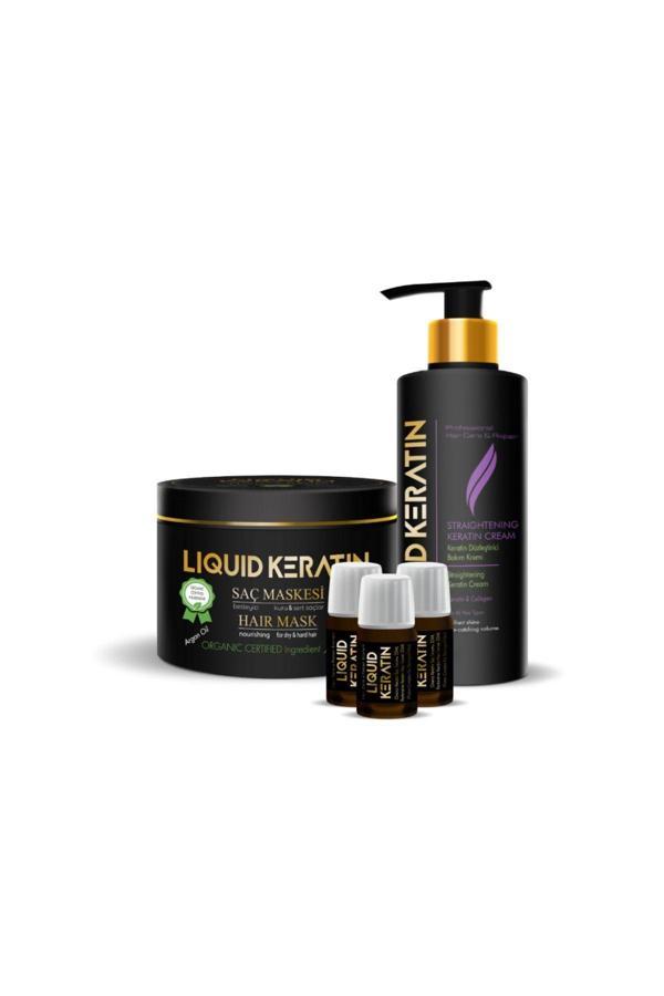 Keratin Bakım Ekstra 3'lü Set - Kuru Yıpranmış Kabaran Sertleşen Saçlar Için - Onarıcı Canlandırıcı - Image 1