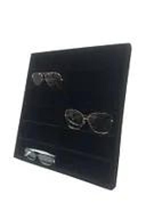 Havana Model Süet Kumaş Siyah Renk 38/36 Cm Bölmeli Gözlük Stand Kutusu - Image 1