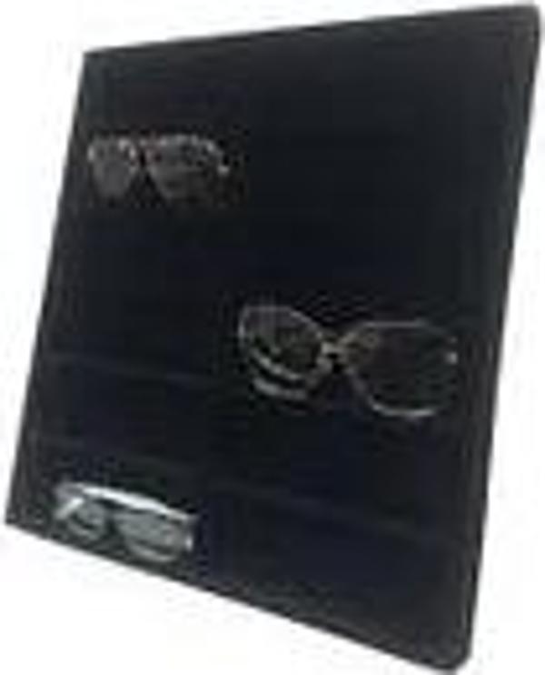 Havana Model Süet Kumaş Siyah Renk 38/36 Cm Bölmeli Gözlük Stand Kutusu - Image 1