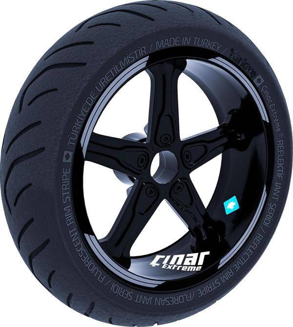 Double Stripe Tasarımlı Taş Grisi Jant Şeridi Sticker Çınar Extreme  - Image 1