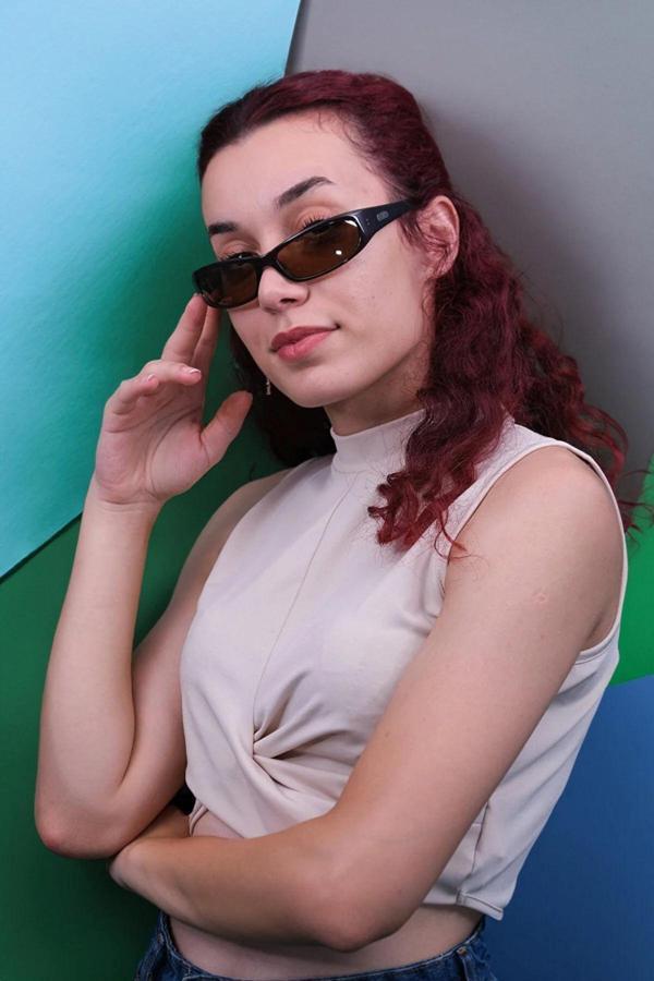 Caldini Kadın Kahverengi Kemik Polarize Retro Güneş Gözlüğü Cs009 C15 - Image 1