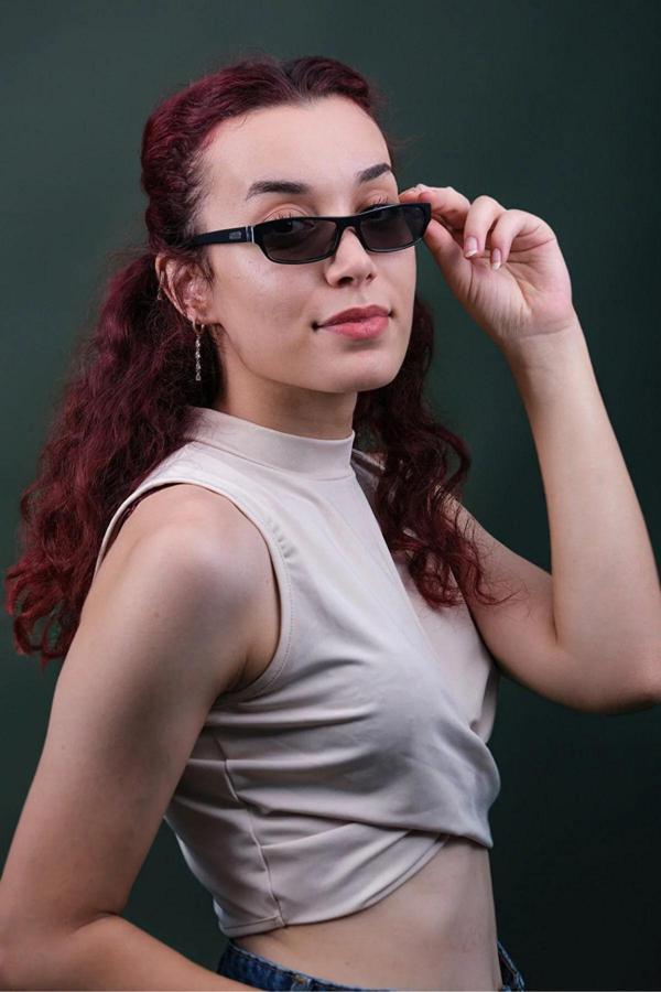 Caldini Kadın Siyah Desenli Kemik Polarize Retro Güneş Gözlüğü Cs002 C15 - Image 1