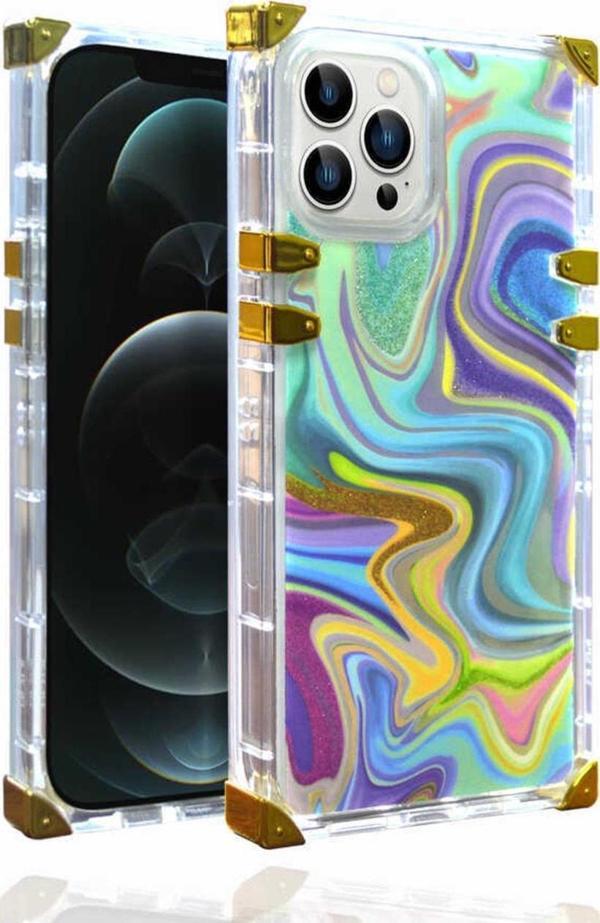 Coverzone Iphone 13 Pro Max Ile Uyumlu Kılıf Desenli Ebruli Dalga Desenli Mesmerizing Kılıf Mavi - Image 1