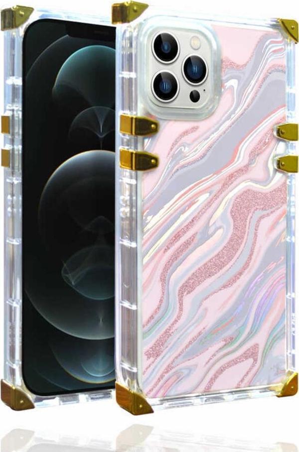Coverzone Iphone 13 Pro Max Ile Uyumlu Kılıf Desenli Ebruli Dalga Desenli Mesmerizing Kılıf Pembe - Image 1