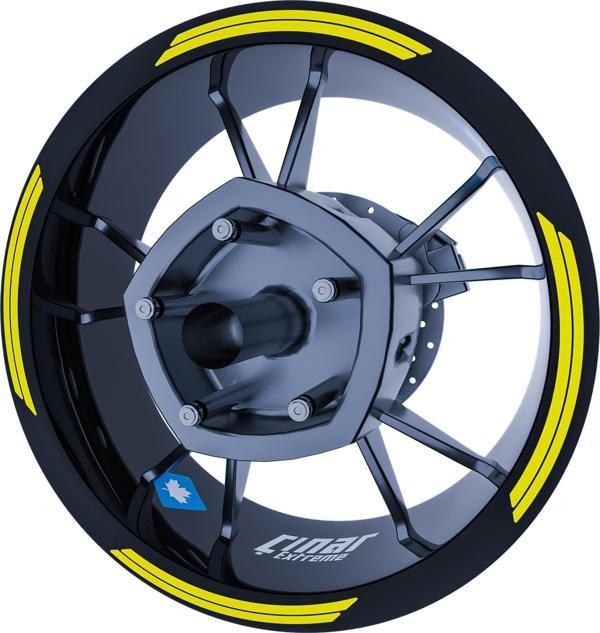 Floresan Sarı Double Stripe Jant Şeridi Sticker Çınar Extreme  - Image 1