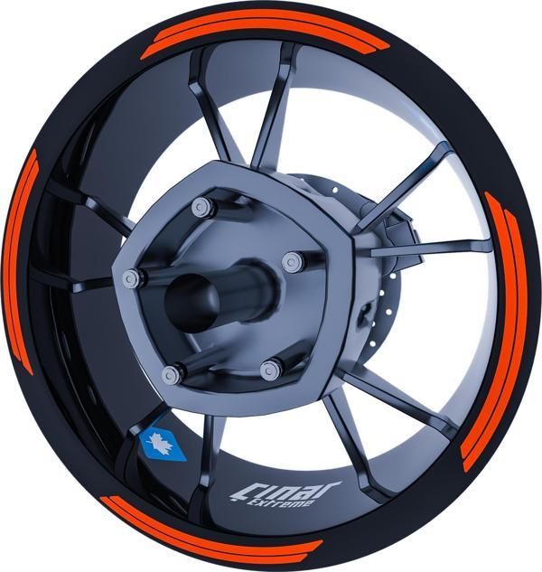 Floresan Turuncu Double Stripe Jant Şeridi Sticker Çınar Extreme  - Image 1