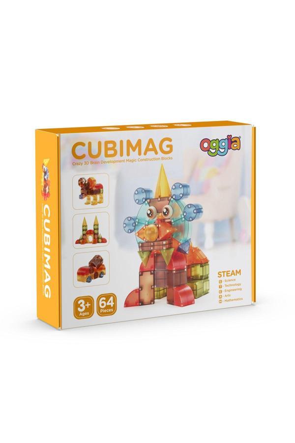 Oggia Cubimag 64 Parçalı Premium Manyetik Oyuncak-Blok Seti (Manyetik Küpler) | Steam, Eğitici Bloklar - Image 1
