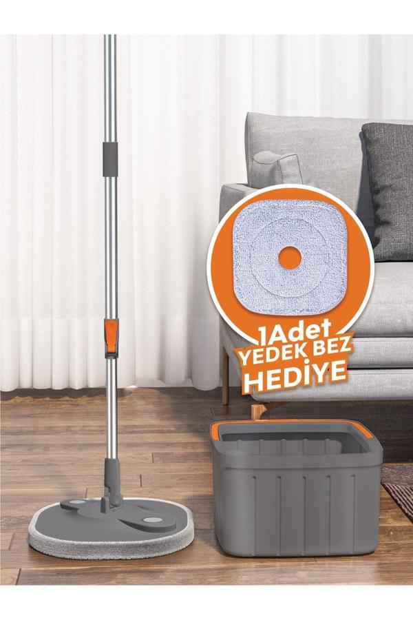 Wavex Temiz Kirli Suyu Ayırma Özellikli Mop Seti-Paspas Kare Mop (1 Adet Yedek Bez Hediye) - Image 1