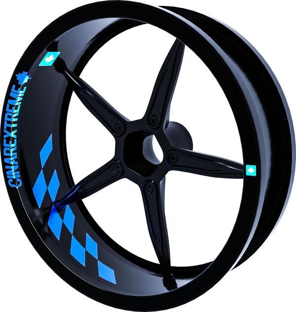 Gp Flag Damalı Azur Mavi İç Jant Şeridi Sticker Çınar Extreme  - Image 1