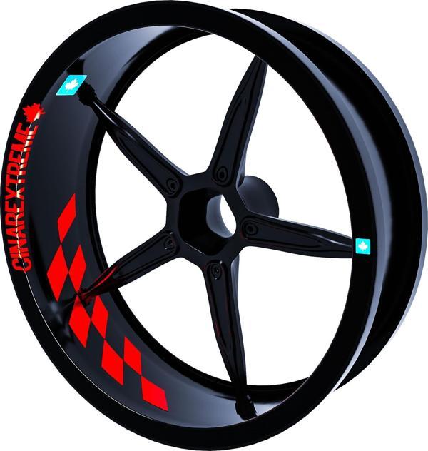 Gp Flag Damalı Bayrak Kırmızı İç Jant Şeridi Sticker Çınar Extreme  - Image 1