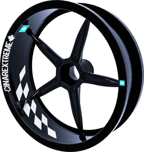 Gp Flag Damalı Reflektif Gri İç Jant Şeridi Sticker Çınar Extreme  - Image 1