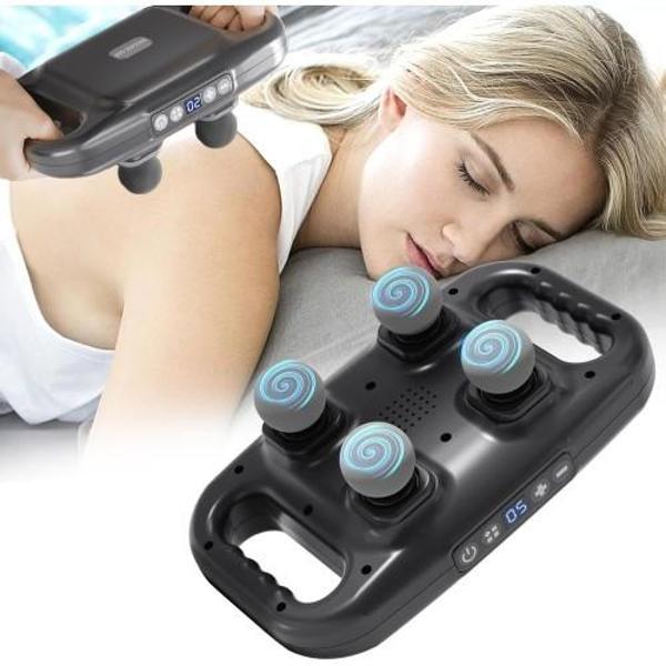4 Başlıklı Masaj Tabancası - Ergonomik Derin Doku Sırt ve Boyun Masaj Aleti Ağrı ve Sızı Giderici - Image 1