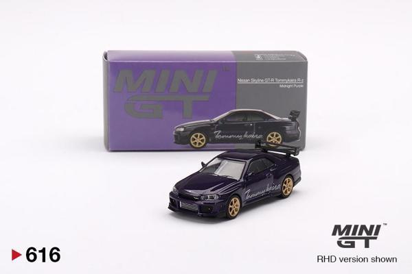 Mini GT 1/64 616 Nissan Skyline GT-R (R34) Tommykaira R-z Midnight Purple - Image 1