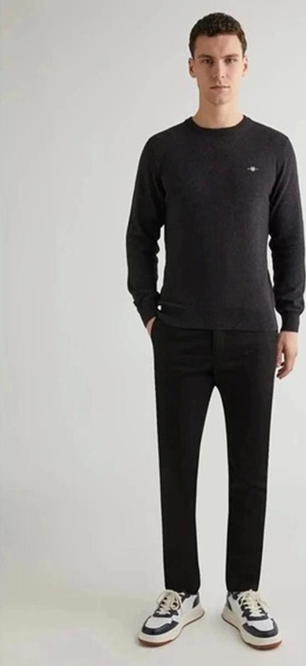 Gant COTTON PANTS Erkek Siyah Pantolon 1224327T.5 - Image 1