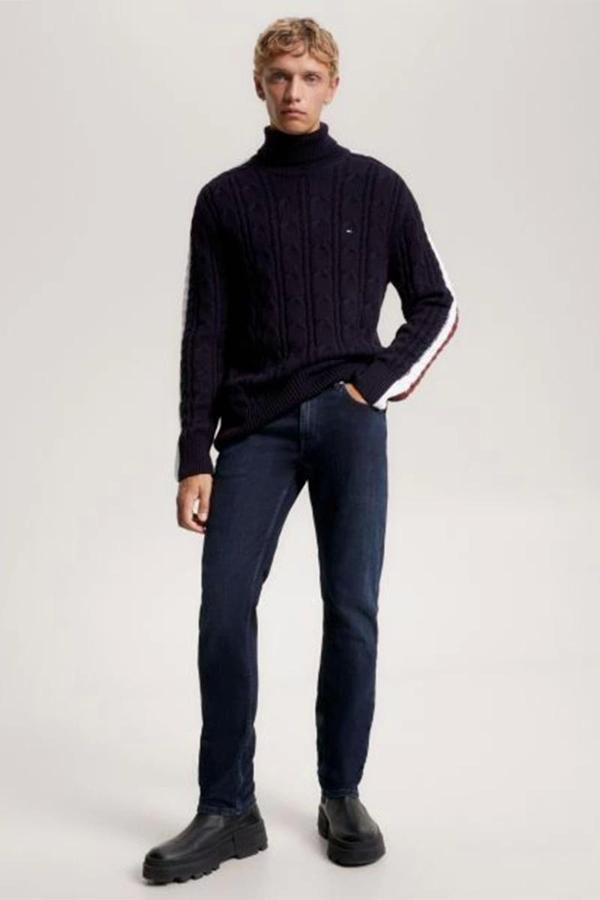 Tommy Hilfiger STRAIGHT DENTON STR MEEK BLUEBLK Erkek Denim Jeans MW0MW333381BL - Image 1