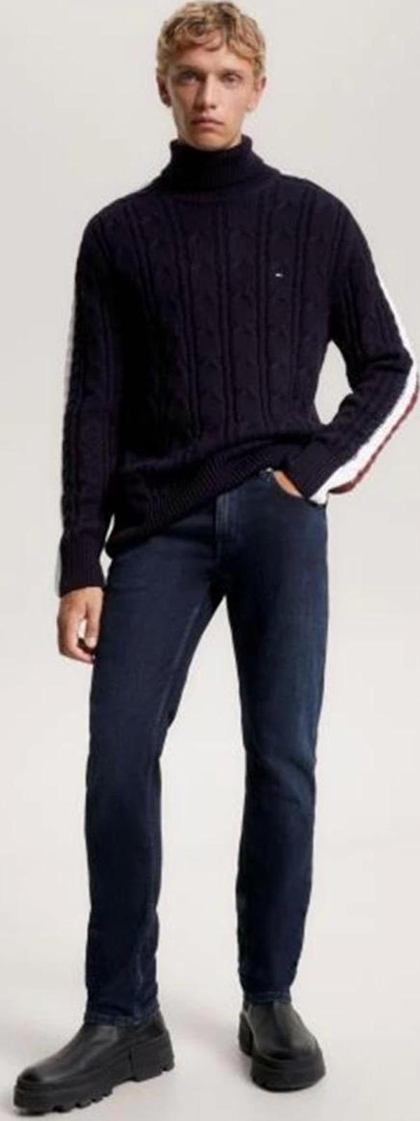 Tommy Hilfiger STRAIGHT DENTON STR MEEK BLUEBLK Erkek Denim Jeans MW0MW333381BL - Image 1