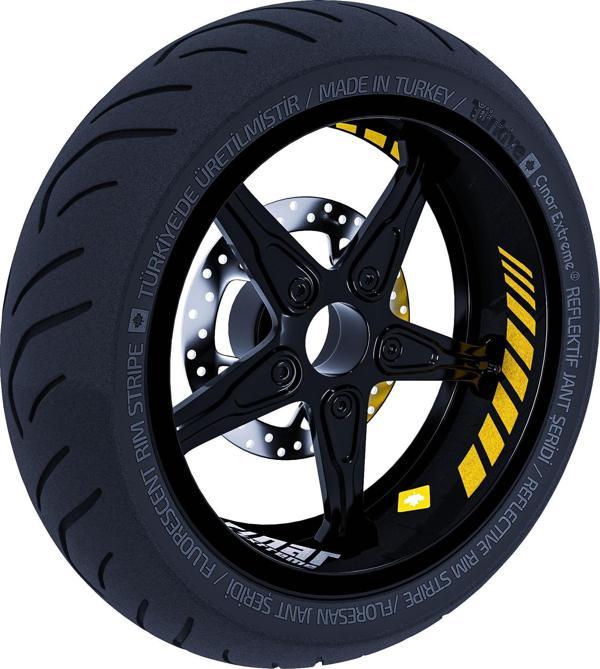Gp Racing Reflektif Sarı İç Jant Şeridi Sticker Çınar Extreme  - Image 1