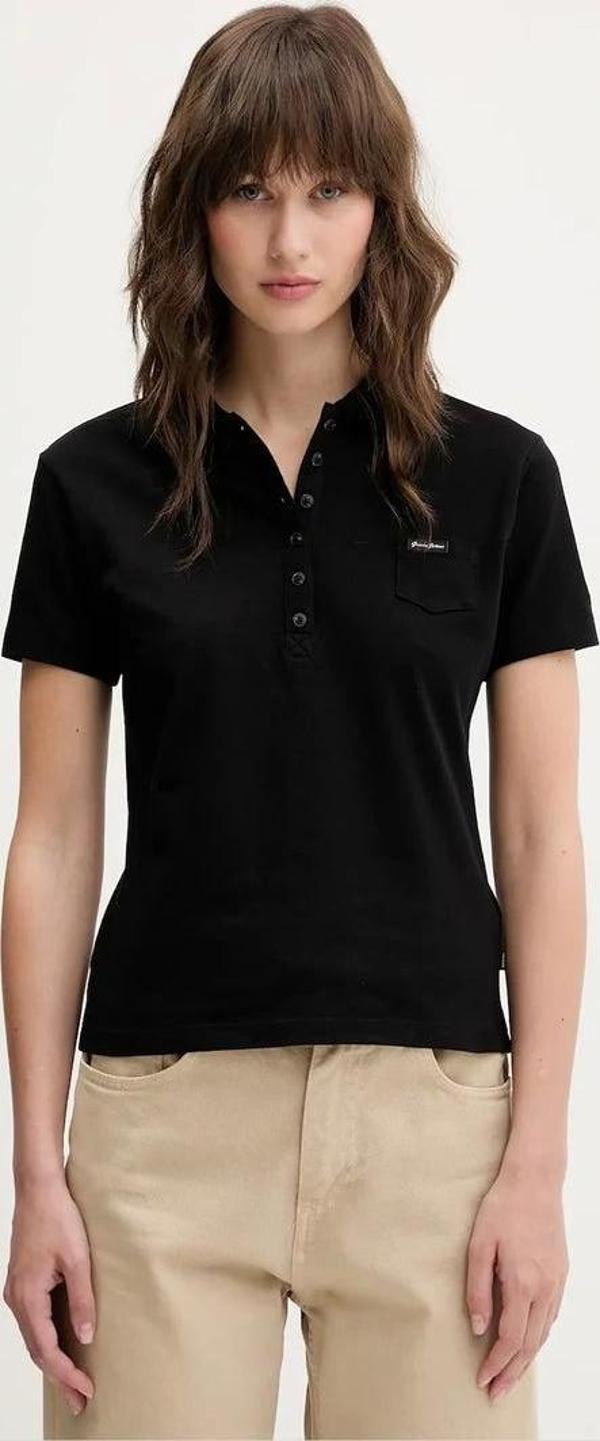 Guess Jeans GJ SS SLIM POLO Kadın Siyah T-shirt W5GP73KCYR1-JBLK - Image 1