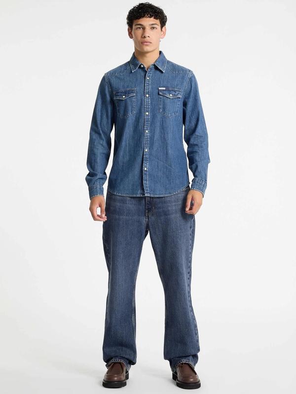Guess Jeans GJ SLIM LS DENIM SHI Erkek Mavi Gömlek M4YH55D5EI1-GJRW - Image 1