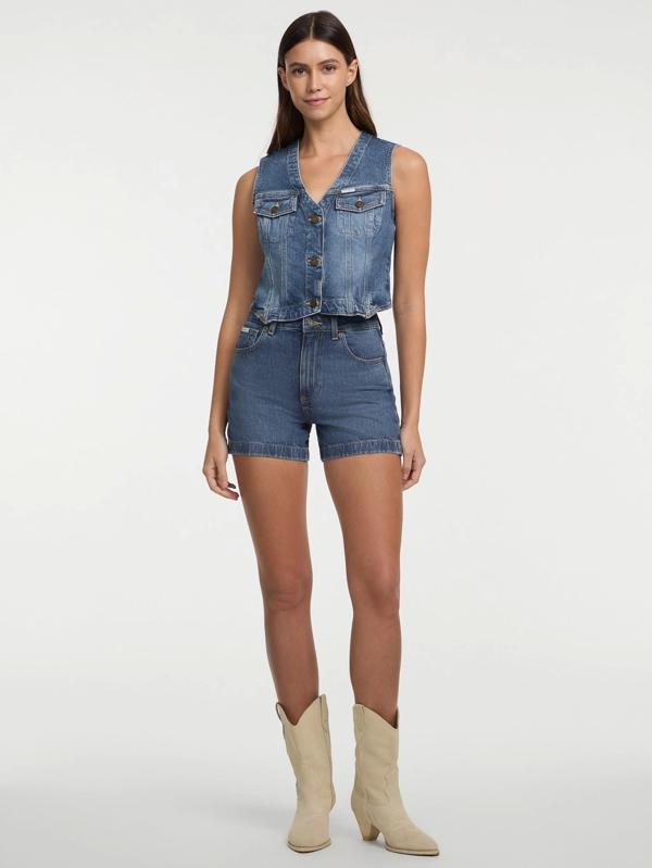 Guess Jeans GJ DENIM VEST Kadın Mavi Yelek W5GN74D5M46-GJUS - Image 1