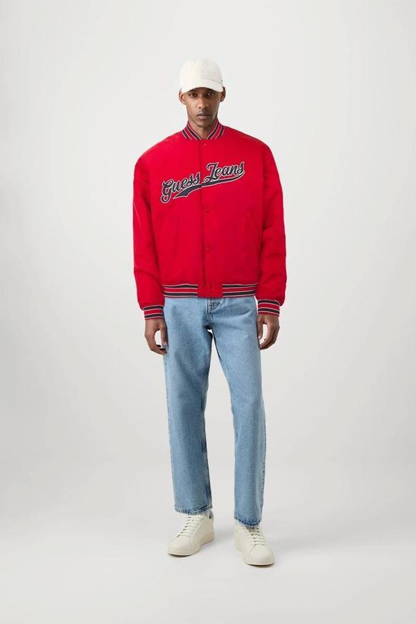 Guess Jeans GJ BOMBER WITH PATCH Erkek Kırmızı Mont M4BL24WG932-G585 - Image 1