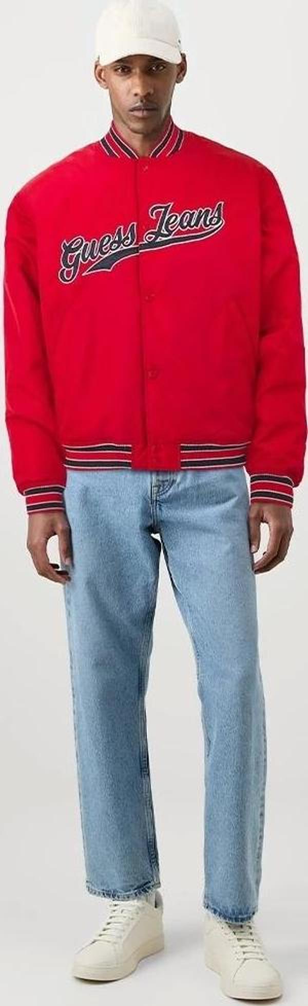 Guess Jeans GJ BOMBER WITH PATCH Erkek Kırmızı Mont M4BL24WG932-G585 - Image 1