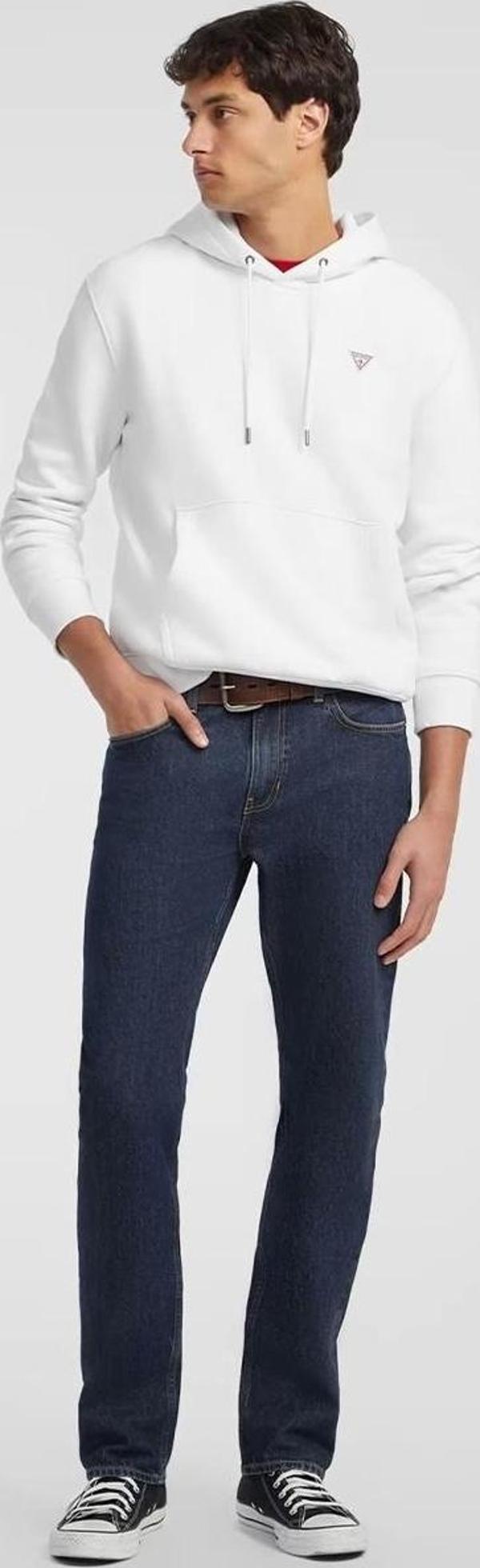 Guess Jeans GJ HOOD SLIM MINI TR Erkek Beyaz Sweatshirt M4YQ22K9V31-G011 - Image 1
