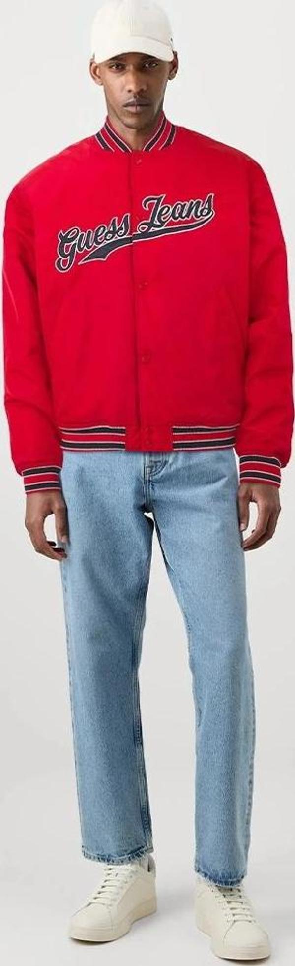 Guess Jeans GJ BOMBER WITH PATCH Erkek Kırmızı Mont M4BL24WG932-G585 - Image 1