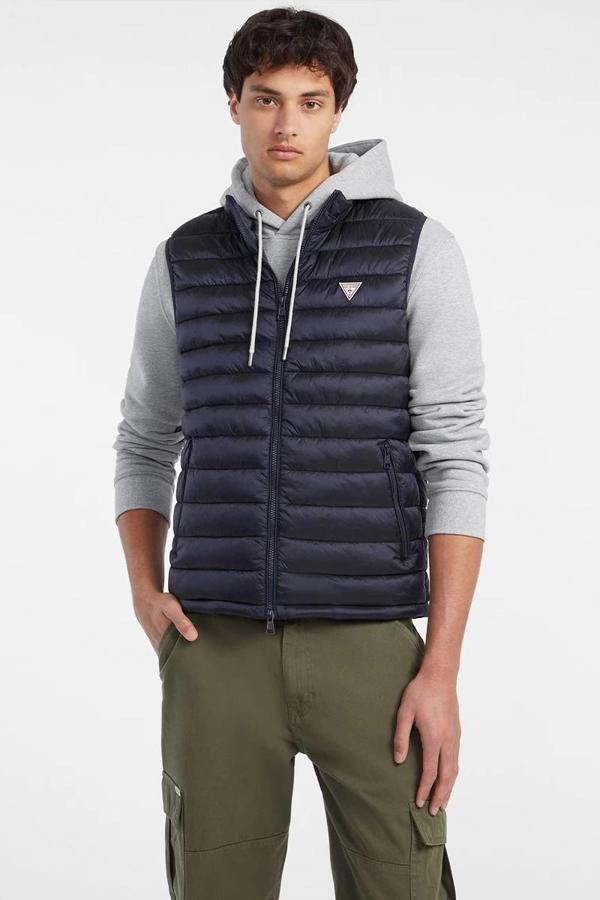Guess Jeans GJ HOODED PUFFER VES Erkek Siyah Yelek M4YN11WG922-A71W - Image 1