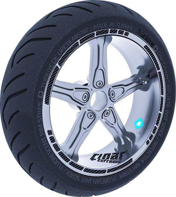 Karbon Fiber Dokulu Moto GP Stili Jant Şeridi Sticker Çınar Extreme  - Image 1