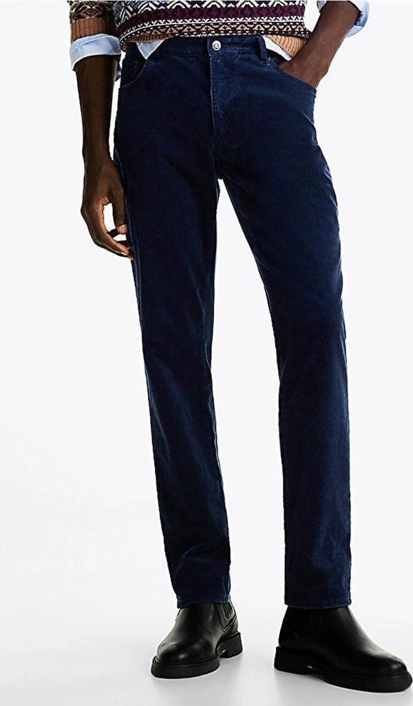 Tommy Hilfiger DENTON 5PKT WASHED CORDUROY Erkek MAVİ Jeans MW0MW36696DBZ - Image 1