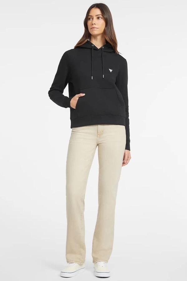 Guess Jeans GJ HOOD REG MINI TRI Kadın Siyah Sweatshirt W4YQ04KC811-JBLK - Image 1