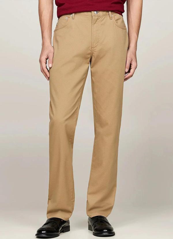 Tommy Hilfiger DENTON 5PKT 1985 PIMA COTTON Erkek Haki Pantolon MW0MW36429RBC - Image 1