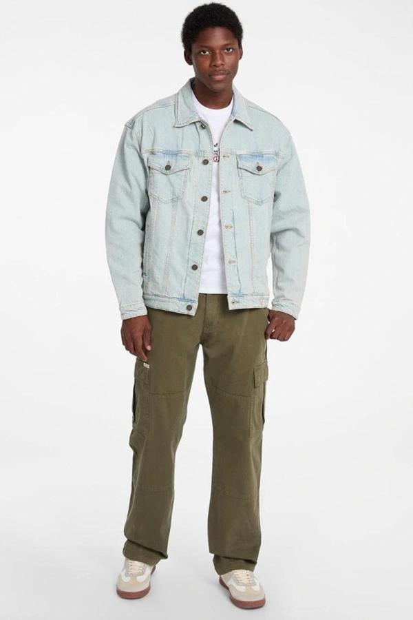 Guess Jeans GJ MENS OVERSIZE TRU Erkek Mavi Ceket M4BN38D5DO1-GAL1 - Image 1