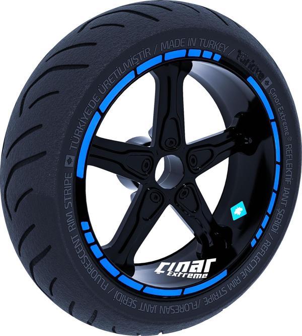 Moto GP Stili Azur Mavi Jant Şeridi Sticker Çınar Extreme  - Image 1