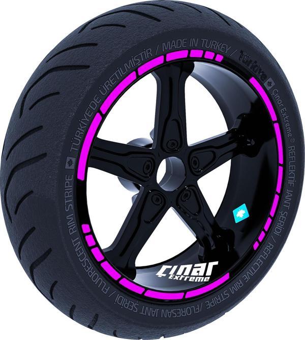 Moto GP Stili Gül Pembesi Jant Şeridi Sticker Çınar Extreme  - Image 1