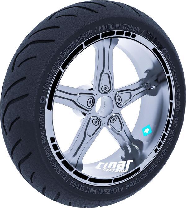 Moto GP Stili Jet Siyah Jant Şeridi Sticker Çınar Extreme  - Image 1