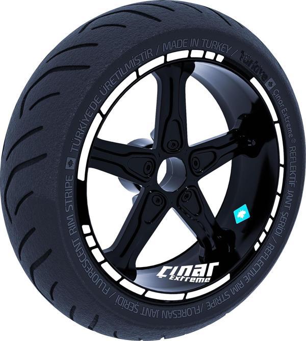 Moto GP Stili Süt Beyaz Jant Şeridi Sticker Çınar Extreme  - Image 1