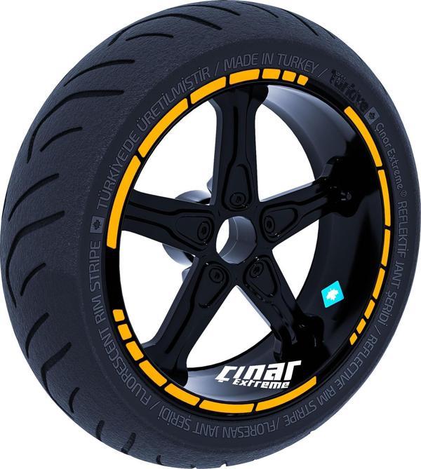 Moto GP Stili Taksi Sarısı Jant Şeridi Sticker Çınar Extreme  - Image 1