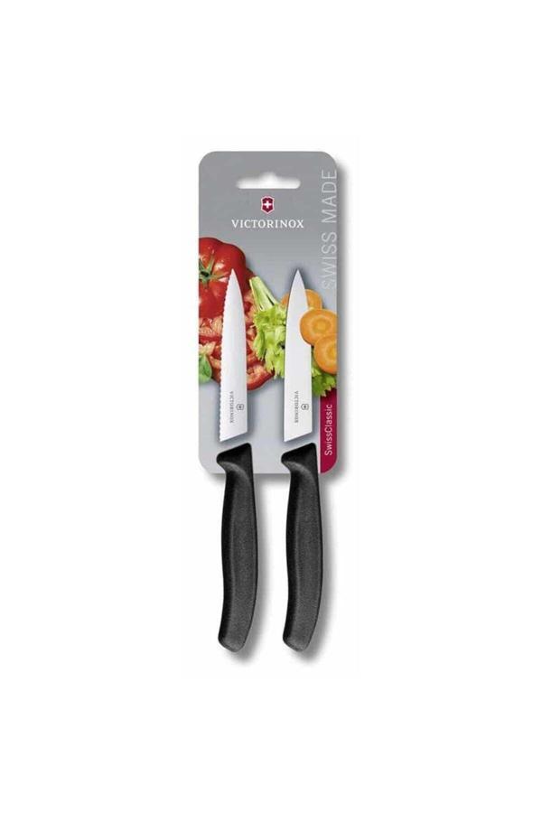 Victorinox 6.7793.B 10Cm Siyah 2Li Tırtıklı Soyma Bıçağı - Image 1
