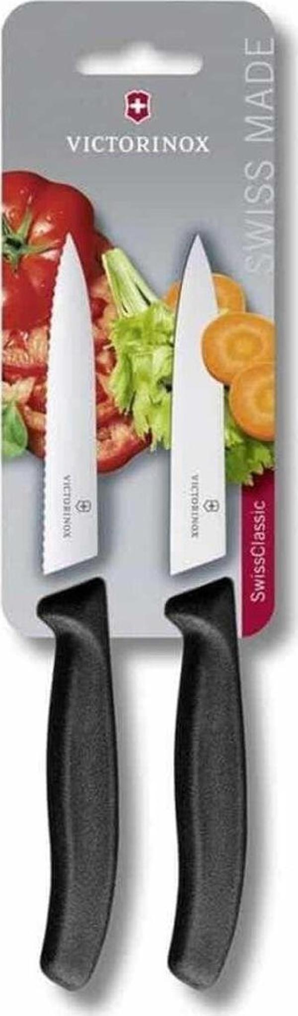 Victorinox 6.7793.B 10Cm Siyah 2Li Tırtıklı Soyma Bıçağı - Image 1