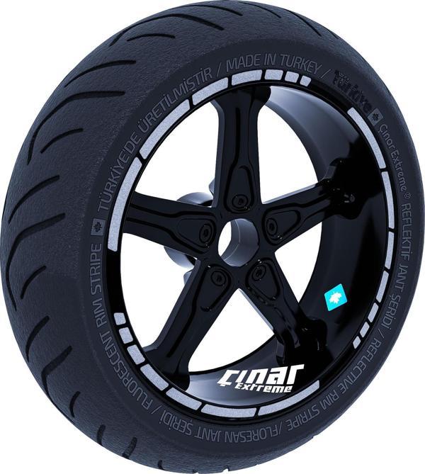 Moto GP Stili Yaldızlı Gümüş Jant Şeridi Sticker Çınar Extreme  - Image 1