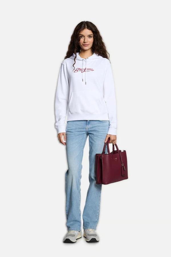 Guess Jeans GJ HOOD REG LA CALI Kadın Beyaz Sweatshirt W4YQ12KC811-G011 - Image 1